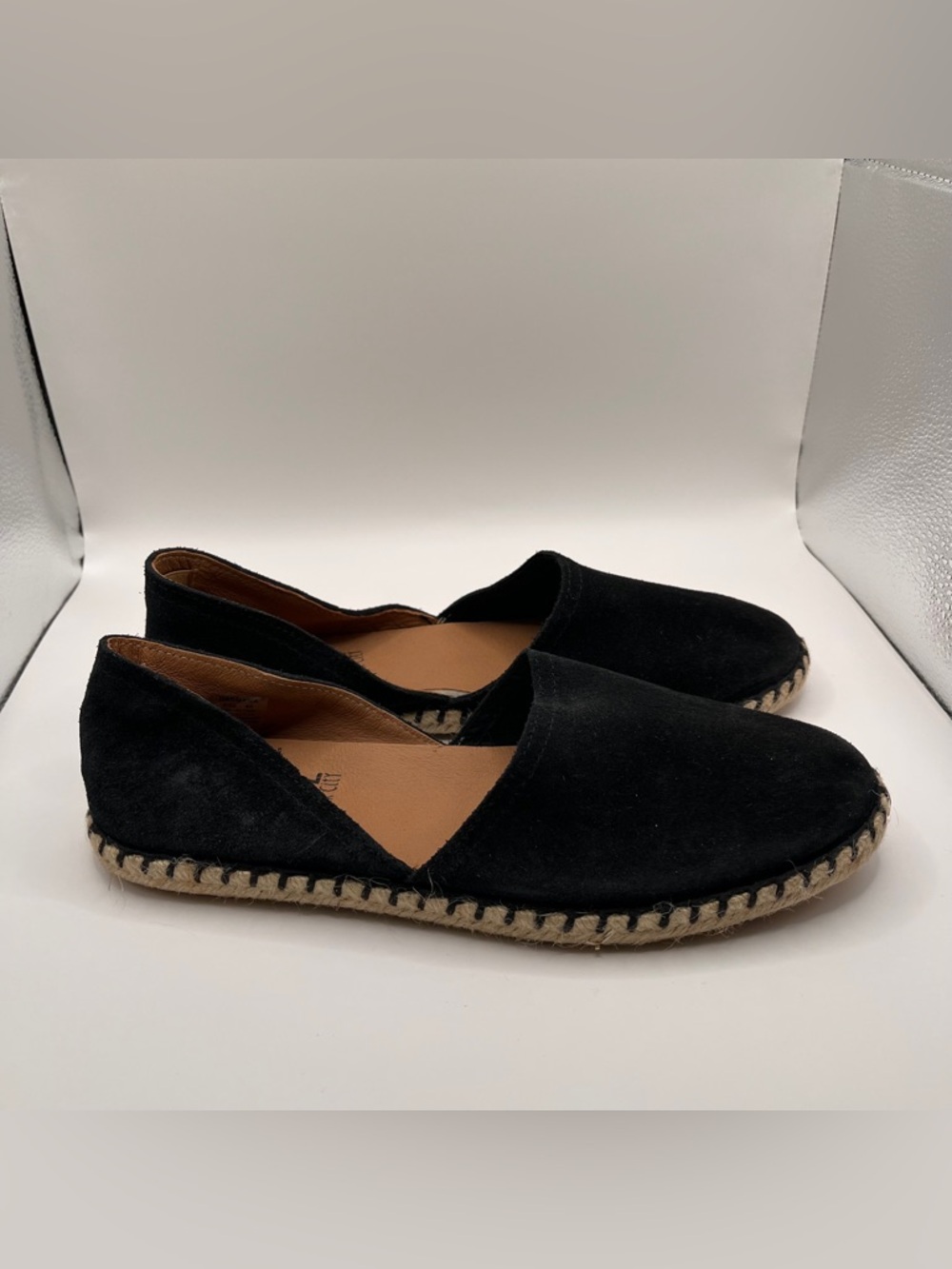 Miz Mooz Suede Espadrille Flats Carmena Black size 40 US 9-9.5 Suede - Picture 4 of 9